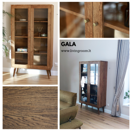 Vitrine , cupboard , bookshelf GALA | oak, glass