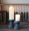 WOODY medinės žvakidės 2 vnt/kompl. | RUSTIC 