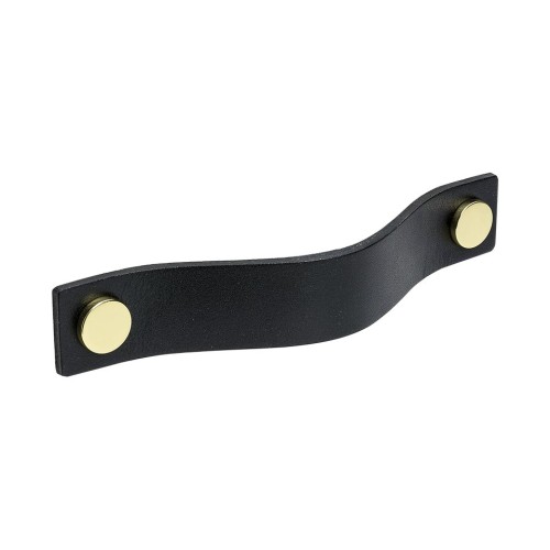 Handle LOOP-128 333161-11 leather black/brass 