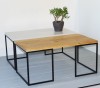 LIVING oak coffee table with metal legs | oiled oak 