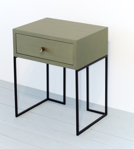 NORD 02 NORDIC L side table  -green Wilderness painted oak 