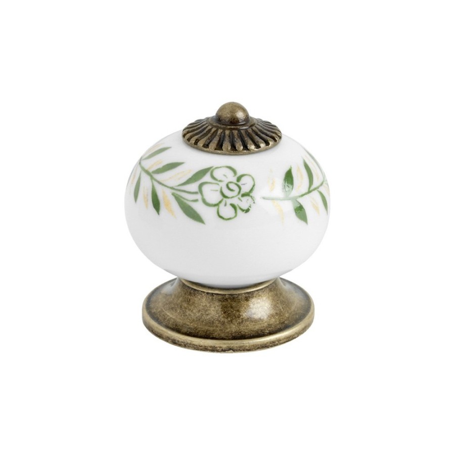 Rankenėlė 8131-4982 | baltas porcelianas - žalvaris