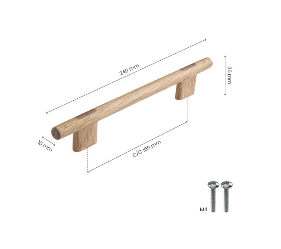 Rankenėlė JOIN lakuotas ąžuolas Rankenėlė JOIN lakuotas ąžuolas