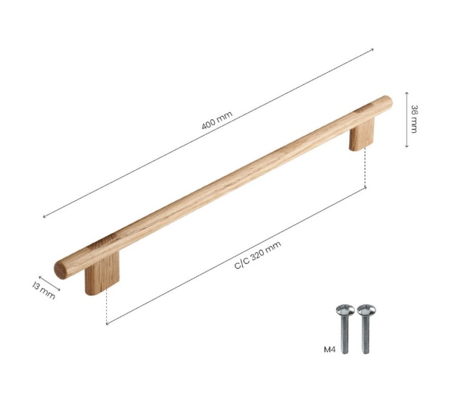 Rankenėlė JOIN lakuotas ąžuolas Rankenėlė JOIN lakuotas ąžuolas