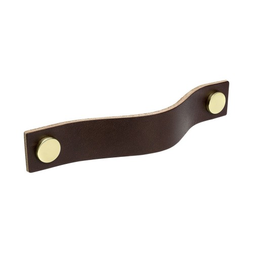 Handle LOOP-128| leather brown/brass