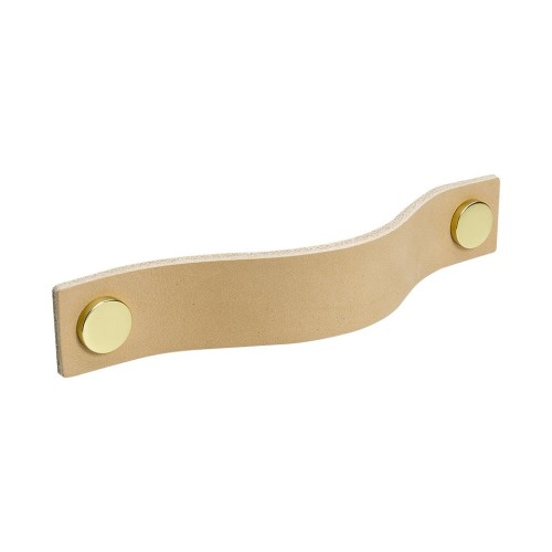 Handle LOOP-128 | leather light/brass