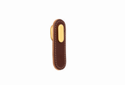 Knob Oblong-70 | leather brown/br.brass 